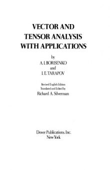 TENSORIAL ANALYSIS - Vector and Tensor Analysis with Applications