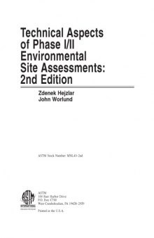 Technical Aspects of Phase I II Environmental Site Assessments