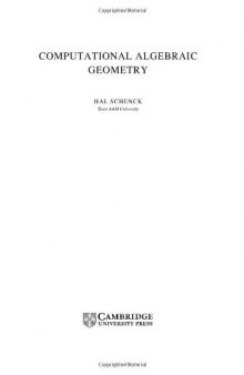 Computational algebraic geometry