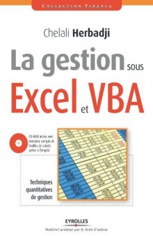 La gestion sous Excel et VBA :Techniques quantitatives de gestion.