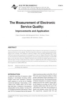 The Measurement of Electronic Service Quality: Improvements and Application