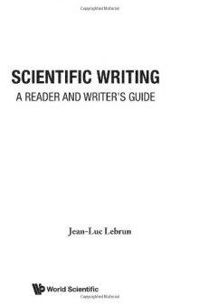 Scientific Writing: A Reader and Writer's Guide