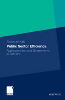 Public Sector Efficiency: Applications to Local Governments in Germany