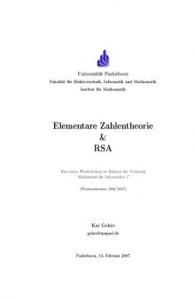 Elementare Zahlentheorie & RSA [Lecture notes]