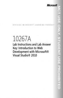 Introduction To Web Development With Visual Studio 2010 Lab Manual