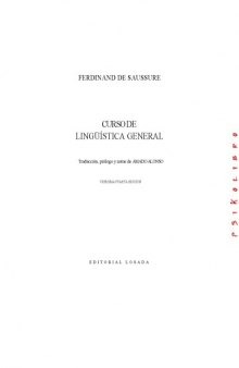 Curso de Linguistica General (Spanish Edition)