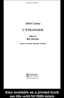 L'Etranger 3rd edition (Twentieth-Century French Texts)