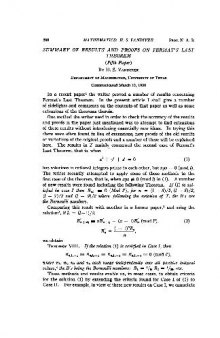 Summary of results and proof concerning Fermat's last theorem (fifth paper)