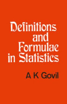 Definitions and Formulae in Statistics