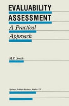 Evaluability Assessment: A Practical Approach