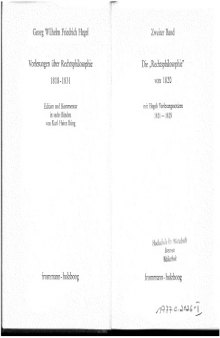 Vorlesungen über Rechtsphilosophie (1818-1831) - Zweiter Band - Die Rechtsphilosophie (1820) - mit Hegels Vorlesungsnotizien (1821-1825)