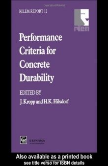 Performance Criteria for Concrete Durability (Rilem Report, No 12)