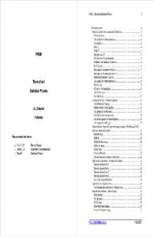 Thermal and Statistical Physics (lecture notes, Web draft 2001)