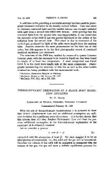 Thermodynamic Derivation of a Black Body Radiation Isotherm