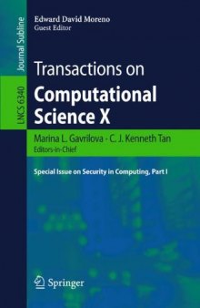 Transactions on Computational Science X: Special Issue on Security in Computing, Part I
