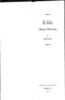 Al-Azhar, A Millennium of Muslim Learning