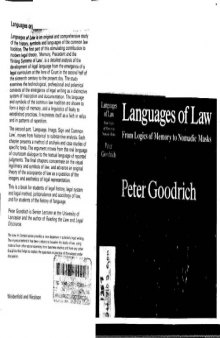 Languages of Law: From Logics of Memory to Nomadic Masks
