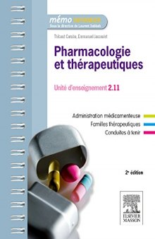 Pharmacologie et thérapeutiques. UE 2.11 - Semestres 1, 3 et 5