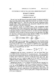 Interpretation of Deviations from Ohms Law