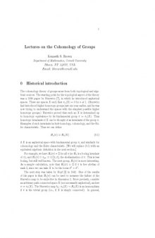 Lectures on the Cohomology of Groups