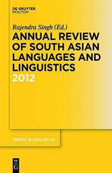 Annual Review of South Asian Languages and Linguistics, 2012