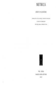 Héron d’Alexandrie, Metrica, introduction, texte critique, traduction française et notes de commentaire