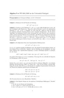 Algebra I: Übungsaufgaben mit Lösungen [Lecture notes]