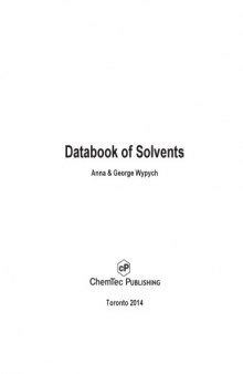 Databook of generic solvents