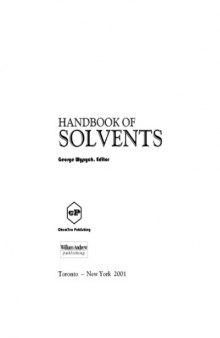 Handbook of solvents