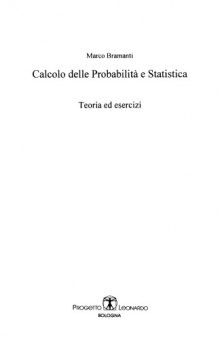 Calcolo delle probabilità e statistica : teoria ed esercizi
