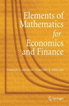 Elements of mathematics for economics and finance