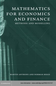 Mathematics for economics and finance