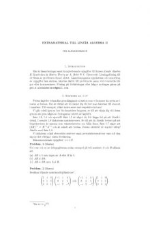 Extramaterial till Linjär Algebra II