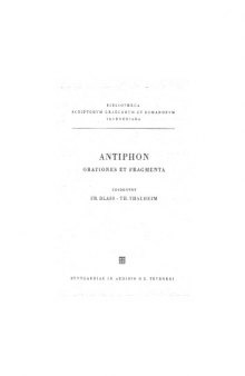 Antiphontis orationes et fragmenta