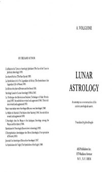 Lunar astrology: An attempt at a reconstruction of the ancient astrological system