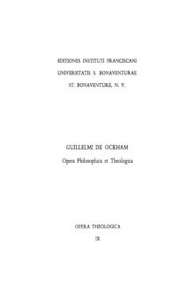 Opera Theologica Vol. 09 