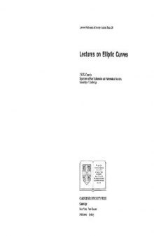 Lectures on elliptic curves