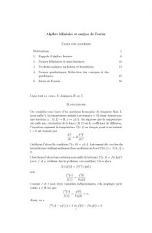 Algèbre bilinéaire et analyse de Fourier [Lecture notes]