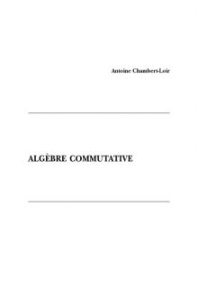 Algèbre commutative [draft?]