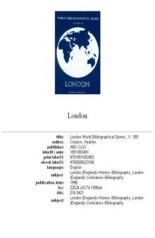 London (World Bibliographical Series)