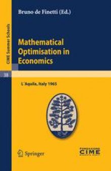 Mathematical Optimiation in Economics