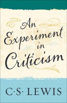 An experiment in criticism