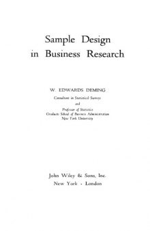 Sample design in business research