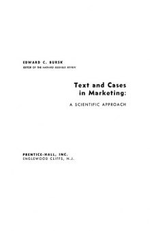 Text and Cases in Marketing: A scientific approach
