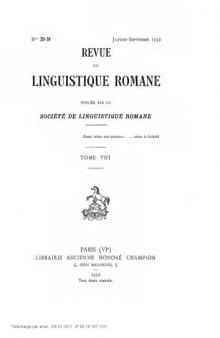 Revue de linguistique romane