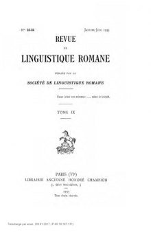 Revue de linguistique romane