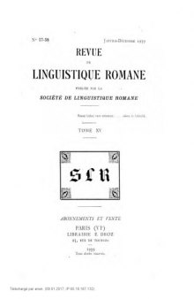 Revue de linguistique romane