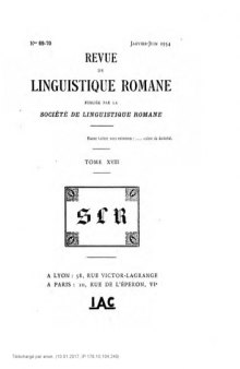 Revue de linguistique romane