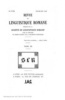 Revue de linguistique romane