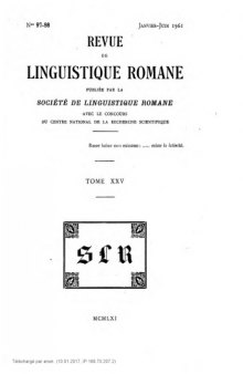 Revue de linguistique romane